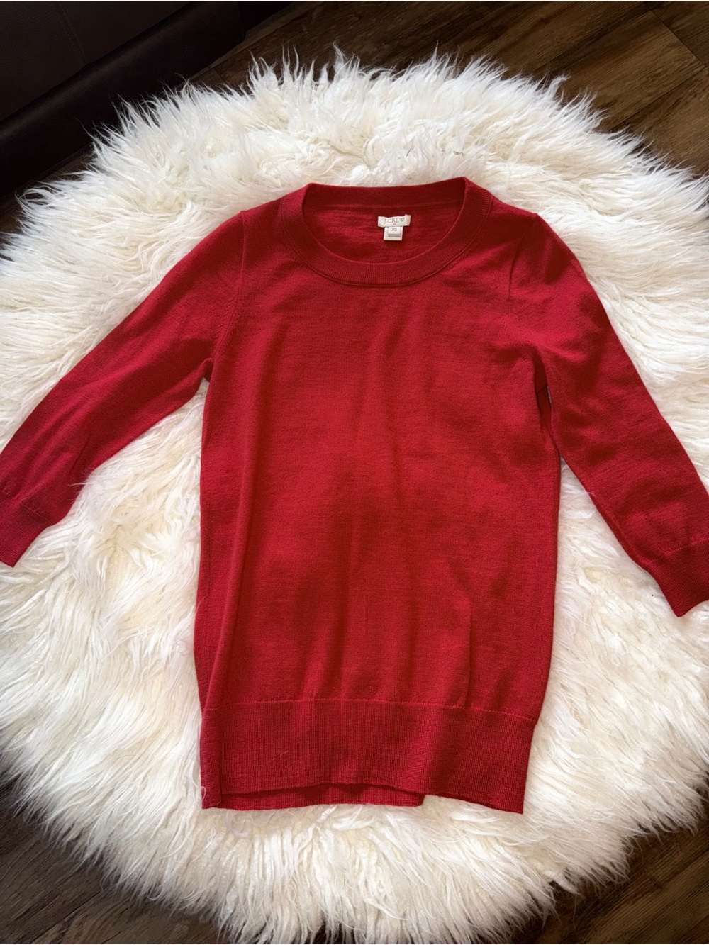 🤎 J. CREW // Classic and Minimalistic 3/4 Length Sleeve Light Sweater // Red